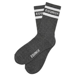 Equinox Gym Gray White Stripe Half Crew Socks Cotton Blend One Size NEW Tags